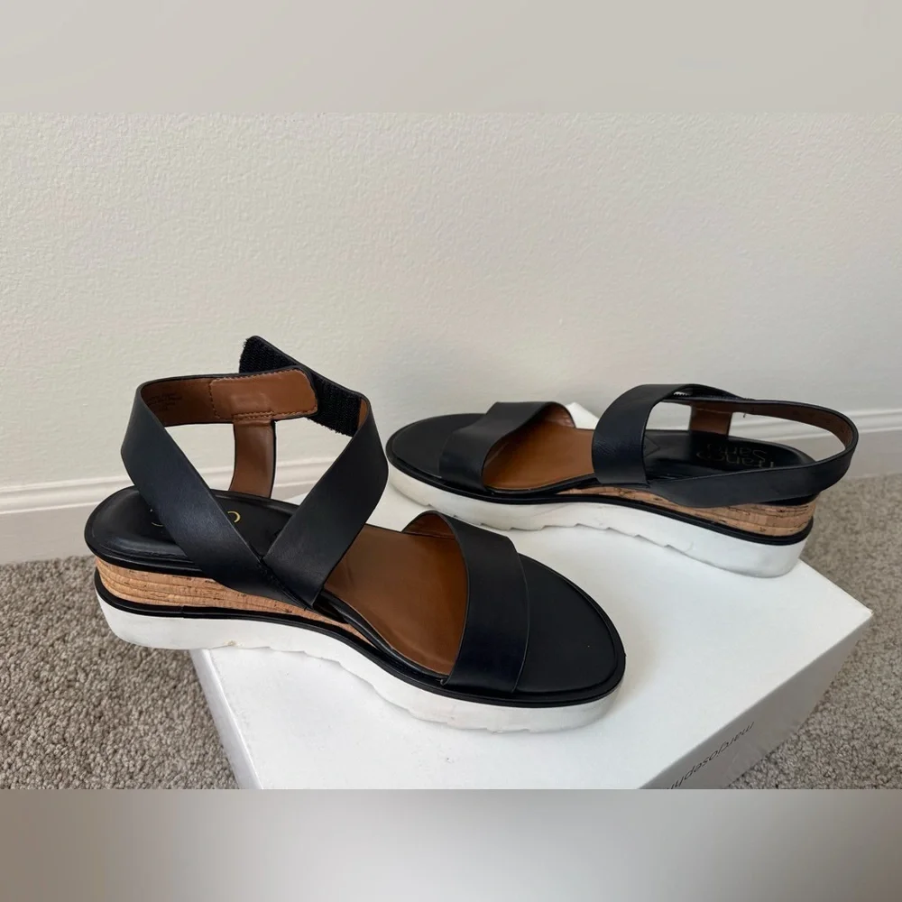 Franco Sarto Chiara Platform Black and white Sandals Size 9 - Picture 7 of 9